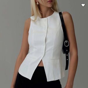 Princess Polly White Sleeveless Vest NWT Sz US 10